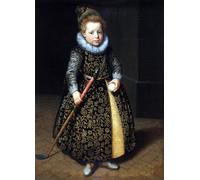 ARTXLXXBN Pinturas Famosas Murales Pared Lienzos De Animales Ritratto di un bambino dianni con una mazza e una palla di Paulus Moreelse para la Decoración del Hogar del Dormitorio 60x90cm