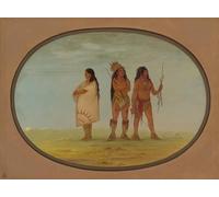ARTXLXXBN Pinturas Famosas Murales Pared Lienzos De Animales Tre indiani Navaho di George Catlin para la Decoración del Hogar del Dormitorio 60x90cm