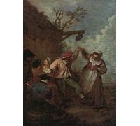 ARTXLXXBN Pinturas Famosas Pinturas Murales Cuadros Abstractos Danza contadina di Jean Antoine Watteau para Decoración de Paredes 60x90cm