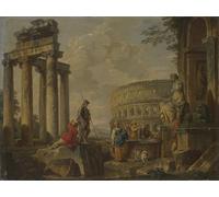 ARTXLXXBN Pinturas Famosas Pinturas Murales Cuadros Abstractos il Colosseo tra le rovine romane di Paolo Pannini para Decoración de Paredes 60x90cm