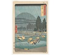 ARTXLXXBN Pinturas Famosas Pinturas Murales Cuadros Abstractos Provincia di Hoki Ono Vista in lontananza del Monte Daisen di Utagawa Hiroshige para Decoración de Paredes 60x90cm