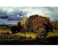 ARTXLXXBN Pinturas Famosas Pinturas Murales Cuadros Abstractos Querce d'autunno di George Inness para Decoración de Paredes 60x90cm