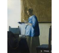 ARTXLXXBN Pinturas Famosas PóSter Arte Pared Moderno Pintura Donna che legge una lettera. di Jan Vermeer Van Delft para Decoraciones del Hogar 60x90cm