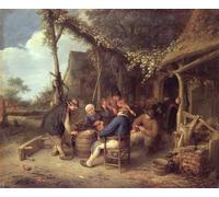 ARTXLXXBN Pinturas Famosas PóSter Arte Pared Moderno Pintura Dopo il lavoro in campagna di Adriaen Jansz Van Ostade para Decoraciones del Hogar 60x90cm