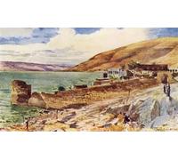 ARTXLXXBN Pinturas Famosas PóSter Arte Pared Moderno Pintura il lago di Galilea guardando a sud da Tiberiade di John Fulleylove para Decoraciones del Hogar 60x90cm