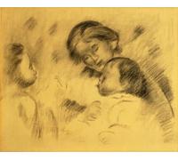 ARTXLXXBN Pinturas Famosas PóSter Arte Pared Moderno Pintura Jean Renoir e una bambina di Pierre Auguste Renoir para Decoraciones del Hogar 60x90cm