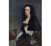 ARTXLXXBN Pinturas Famosas PóSter Arte Pared Moderno Pintura la Dama con il ventaglio di Diego Velazquez para Decoraciones del Hogar 60x90cm