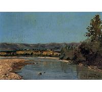 ARTXLXXBN Pinturas Famosas PóSter Arte Pared Moderno Pintura le rive della Durance a Puivert di Paul Camille Guigou para Decoraciones del Hogar 60x90cm