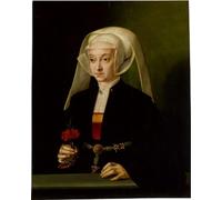 ARTXLXXBN Pinturas Famosas PóSter Arte Pared Moderno Pintura Ritratto di una giovane donna Barthel Bruyn para Decoraciones del Hogar 60x90cm