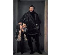 ARTXLXXBN Pinturas Famosas PóSter Arte Pared Moderno Pintura Ritratto Ofiseppo Da Porto con il figlio Adriano di Paolo Veronese para Decoraciones del Hogar 60x90cm