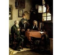 ARTXLXXBN Pinturas Famosas PóSter De Lienzo CláSicas Poster Giocare a scacchi di Carl Maria Seyppel para la Decoración de la Sala de Estar 60x90cm