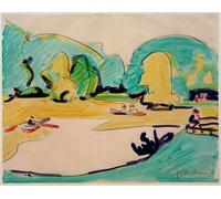 ARTXLXXBN Pinturas Famosas PóSter De Lienzo CláSicas Poster Parco a Dresda di Ernst Ludwig Kirchner para la Decoración de la Sala de Estar 60x90cm
