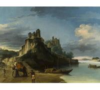 ARTXLXXBN Pinturas Famosas PóSter De Lienzo CláSicas Poster Parete sud-ovest della fortezza di Chunur Ghur sul Gange Uttar Pradesh di William Hodges para la Decoración de la Sala de Estar 60x90cm