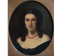 ARTXLXXBN Pinturas Famosas PóSter De Lienzo CláSicas Poster Ritratto di donna con collana di corallo di Jean-jacques Henner para la Decoración de la Sala de Estar 60x90cm