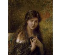 ARTXLXXBN Pinturas Famosas PóSter De Lienzo CláSicas Poster Ritratto di una giovane ragazza di Alexei Harlamov para la Decoración de la Sala de Estar 60x90cm
