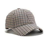 ARTYLY Una Gorra De Béisbol A Cuadros Llamativa, Una Visera De Moda. Gris Pata De Gallo