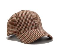 ARTYLY Una Gorra De Béisbol A Cuadros Llamativa, Una Visera De Moda. Rojo Pata De Gallo