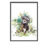 Artze Wall Art Baby Ermine - Póster de acuarela (50 cm de ancho x 70 cm)