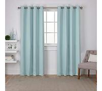 Artze Wall Art Exclusive Home Curtains - Par de Paneles opacos de satén Tejido con Ojales en la Parte Superior, Color Espuma de mar, 52 x 84 Pulgadas, 2 Piezas