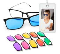 ARTZT Neuro Juego de Gafas Para Terapia de Color - 6 Cómodas Gafas Para Cromoterapia y Terapia de Luz Neuroatlética - 100% Protección UV, Multicolor, Talla Única