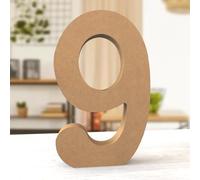 Aruatu Números de madera de balsa de 12 pulgadas, números de madera sin terminar para decoración de pared, números decorativos de pie, números grandes para decoración de pared para manualidades,