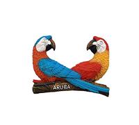 Aruba 3D Macaw Parrot Imán Nevera Recuerdos de Viaje de Resina, Decoración Hecha a Mano para el hogar y la Cocina Regalo de la colección de imanes de Nevera de Aruba