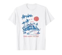 Aruba One Happy Island Caribbean Vacation Travel Souvenir Camiseta