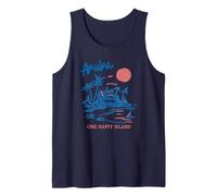 Aruba One Happy Island Caribbean Vacation Travel Souvenir Camiseta sin Mangas