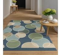 ARUGYTEI Alfombras lavables para salón, 120 x 200 cm, geométrico, abstracto, azul, verde, beige, blanco, alfombra suave para salón, granja, comedor, decoración del hogar,