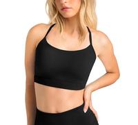 Aruki Racerback Sports Bra, Opaco, Jet Black, Large Women's
