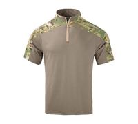 AruMinna Ripstop - Camisa táctica de manga corta ajustada con cremallera de un cuarto para hombre, militar, gimnasio, caza, combate al aire libre, Cpcamo, M