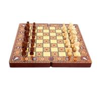 Arunasc ajedrez Juego de ajedrez Plegable Premium, Entretenimiento Intelectual, portátil, 3 en 1, Damas de Lujo, Regalo magnetico(Brown3)
