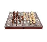 Arunasc ajedrez Juego de ajedrez Plegable Premium, Entretenimiento Intelectual, portátil, 3 en 1, Damas de Lujo, Regalo magnetico(Brown2)