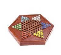 Arunasc ajedrez Juego de Mesa de Damas Chinas de Madera con 72 canicas de Vidrio de 16 mm de Colores Estilo pétalo. Juegos de Estrategia clásicos. magnetico(Glass Beads,36cm)