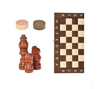 Arunasc ajedrez Juego de Mesa de Madera Plegable 3 en 1, con ajedrez, Damas y Backgammon, for Adultos y niños, Ideal for Viajes y Almacenamiento Familiar. magnetico(S)
