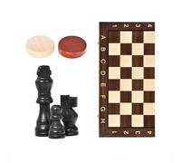 Arunasc ajedrez Juego de Mesa de Madera Plegable 3 en 1, con ajedrez, Damas y Backgammon, for Adultos y niños, Ideal for Viajes y Almacenamiento Familiar. magnetico(Large B)