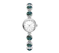 ARUNASC Reloj de Pulsera Reloj de Cuarzo de Lujo con Pulsera de Color fantasía de malaquita, Reloj de Acero Inoxidable Resistente al Agua, Ideal for Combinar con Vestidos. Digital(Silver)
