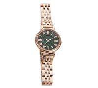 ARUNASC Reloj de Pulsera Reloj de Cuarzo Resistente al Agua, Sencillo, con Correa de Acero Inoxidable y Esfera con números Romanos, for Mujer. Digital(Gold Green)