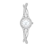 ARUNASC Reloj de Pulsera Reloj de Cuarzo Sencillo e Informal con diseño de Mariposa y Pulsera de Diamantes, Resistente al Agua, Ideal for Combinar con Vestidos. Digital(Silver)