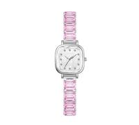 ARUNASC Reloj de Pulsera Relojes de Diamantes de Lujo for Mujer, Reloj de Cuarzo Cuadrado Delicado for Mujer, Reloj de Pulsera Minimalista Elegante e Impermeable. Digital(Pink White)
