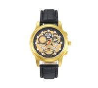 ARUNASC Reloj de Pulsera Relojes de Negocios for Hombre, Relojes mecánicos for Hombre, Correa de Cuero con indicador de Fecha, Accesorios de Moda for Vestir Formal e Informal. Digital(Gold,B)