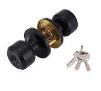 ARUNASO cerradura puerta Matte Black Door Knobs with Lock and Keys Interior/Exterior Door Knob for Bedroom or Bathroom Entry Door Lock manillas(With keys)