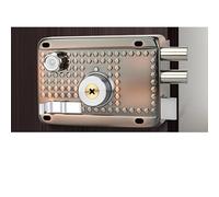 ARUNASO cerradura puerta Traditional Nightlatch Electro Brass Finish Standard Security Double Lock Cylinder Interlocking Locking Structure manillas(Right-opening with edge)