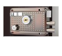 ARUNASO cerradura puerta Traditional Nightlatch Electro Brass Finish Standard Security Double Lock Cylinder Interlocking Locking Structure manillas(Left-opening with edge)