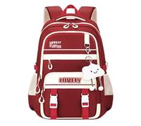 Arunaso escolaresmochila Mochila for adolescentes, mochila for computadora portátil for mujeres, preparatoria, viajes universitarios y viajero niña(Rot)