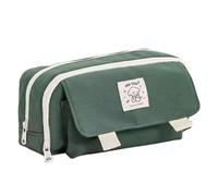 ARUNASO Estuche para lapices Estuche de lápices de Gran Capacidad con 4 Compartimentos, Organizador de Almacenamiento, papelería estética, cosméticos for el Campus pequeño(Groen)