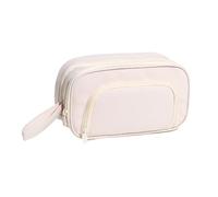 ARUNASO Estuche para lapices Estuche de lápices de Gran Capacidad con Estructura extraíble, Organizador de papelería portátil Multifuncional con Cremallera for Oficina y Escuela. pequeño(Beige)