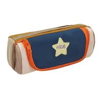 ARUNASO Estuche para lapices Estuche portátil con diseño de Estrella Cuadrada, Organizador Multicapa de Gran Capacidad, Bonito Estuche for lápices y Maquillaje. pequeño(Donker Blauw)