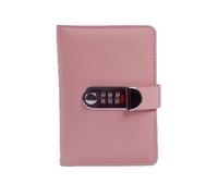 ARUNASO libreta Cuaderno A6 de 160 x 11 mm con cierre de seguridad, bloc de notas de cuero, 128 páginas, tapa dura, for hombres y mujeres, material de oficina y estudio. cuaderno(Rose)