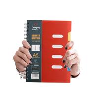 ARUNASO libreta Cuaderno espiral de color A5 tapa dura, bloc de notas con líneas horizontales, adecuado Compatible with el trabajo escolar, diario de escritura. cuaderno(Rot)